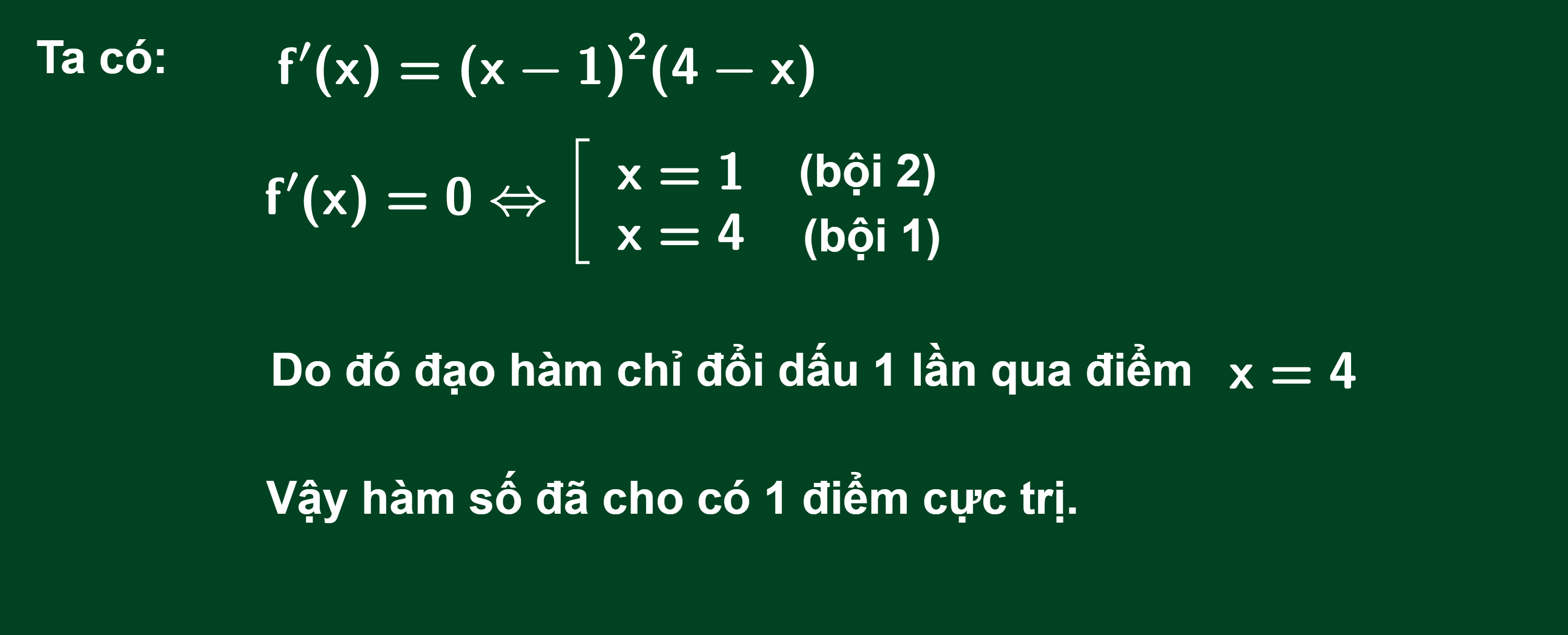 bài tập về cực trị của hàm số