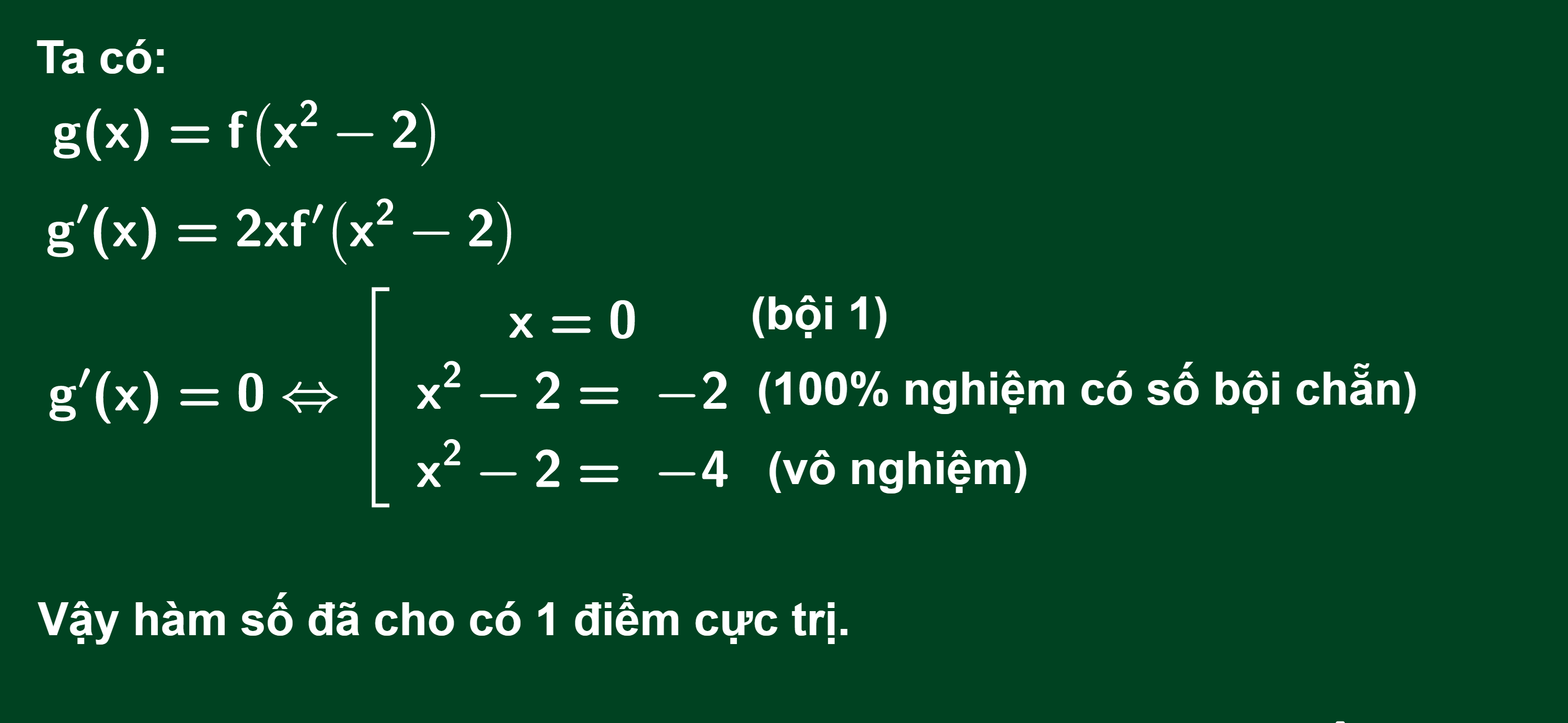 các dạng toán cực trị của hàm số