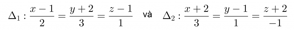 vị trí tương đối của 2 đường thẳng