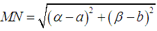 công thức tính khoảng cách giữa 2 điểm tọa độ