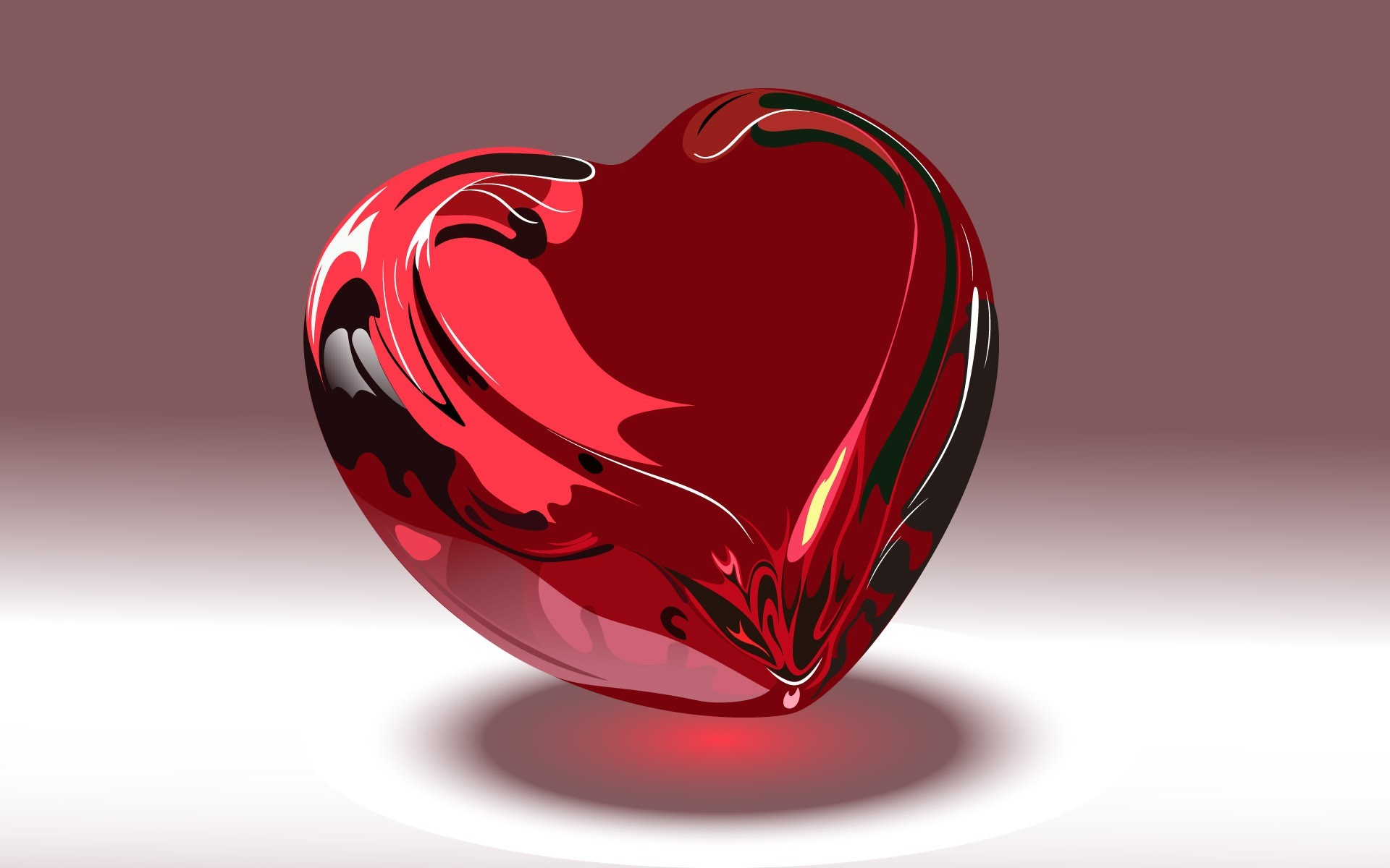 Hình nền máy tính trái tim tình yêu màu đỏ 3d 3D cực đẹp