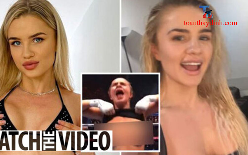 female boxer flashes after win video